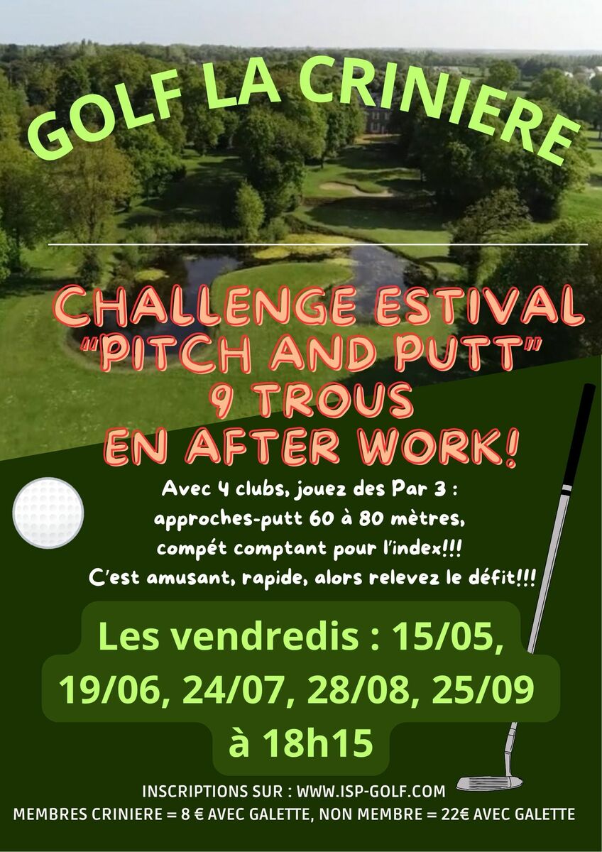 Challenge estival Pitch and Putt, ouvert à tous!!