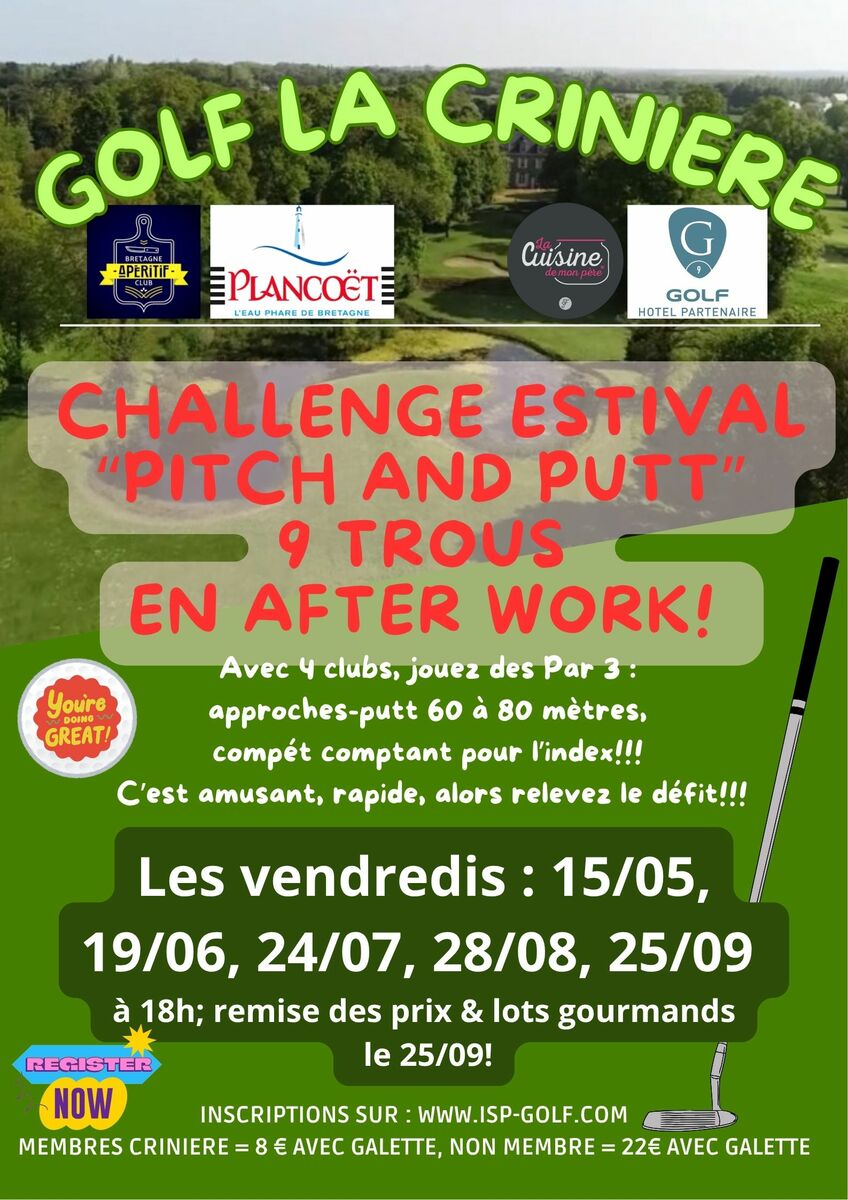 Pitch&Putt vendredi 28/08 à 18h (ouvert à tous)