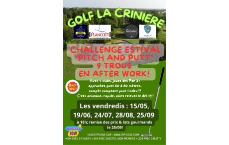 Pitch&amp;Putt vendredi 28/08 à 18h (ouvert à tous)
