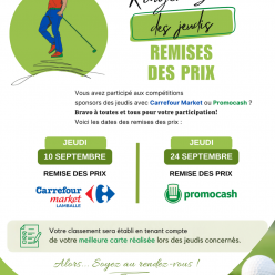 RINGER SCORE DES JEUDIS, ET DATES DES REMISES DE PRIX.